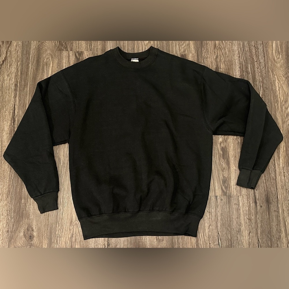 Vintage Men’s Fruit of the Loom Heavy Made In USA Black Fleece Sweatshirt- XL